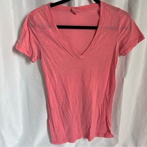 Pink V Neck Tee Shirt Sleepwear Style Super Soft